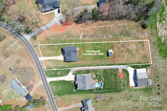 2504 Hovis Rd, Lincolnton, NC 28092 - aerial view of property and surrounding area with property boundaries highlighted