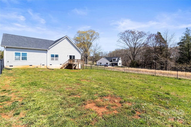 2504 Hovis Rd, Lincolnton, NC 28092 - view of yard featuring stairs and a wooden deck