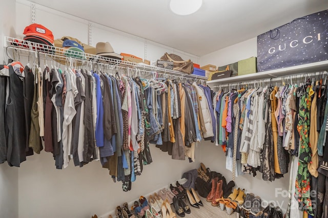 view of walk in closet