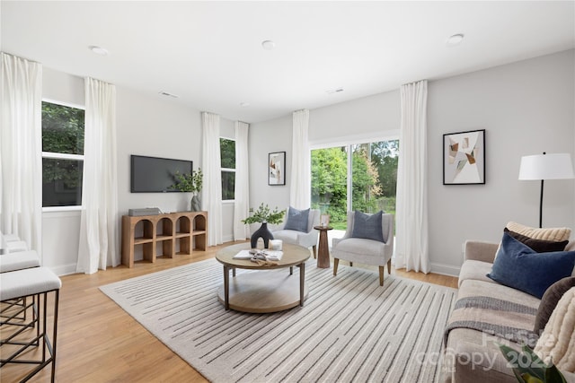 5404 Maplewood Ln, Charlotte, NC 28227 - living room featuring light wood-type flooring and baseboards