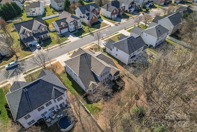 bird's eye view with a residential view