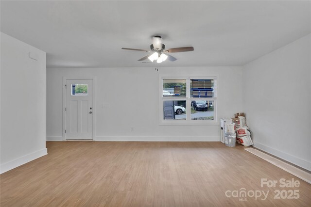 425 Messner St, Salisbury, NC 28144 - spare room with light wood-style flooring, ceiling fan, and baseboards