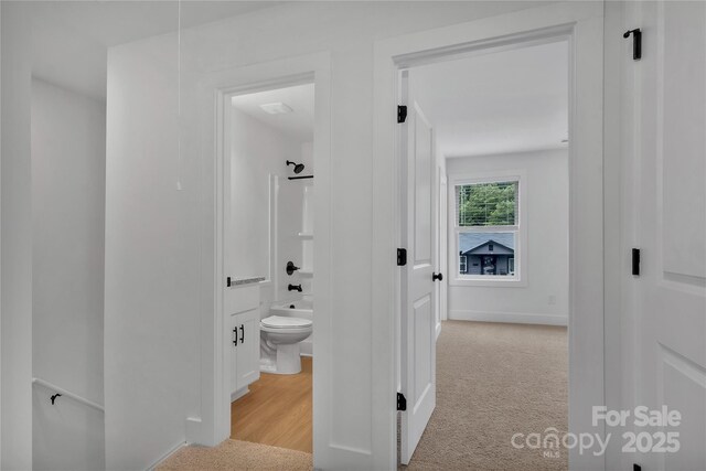 425 Messner St, Salisbury, NC 28144 - hallway with baseboards and light colored carpet