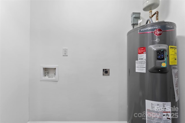 utility room with water heater