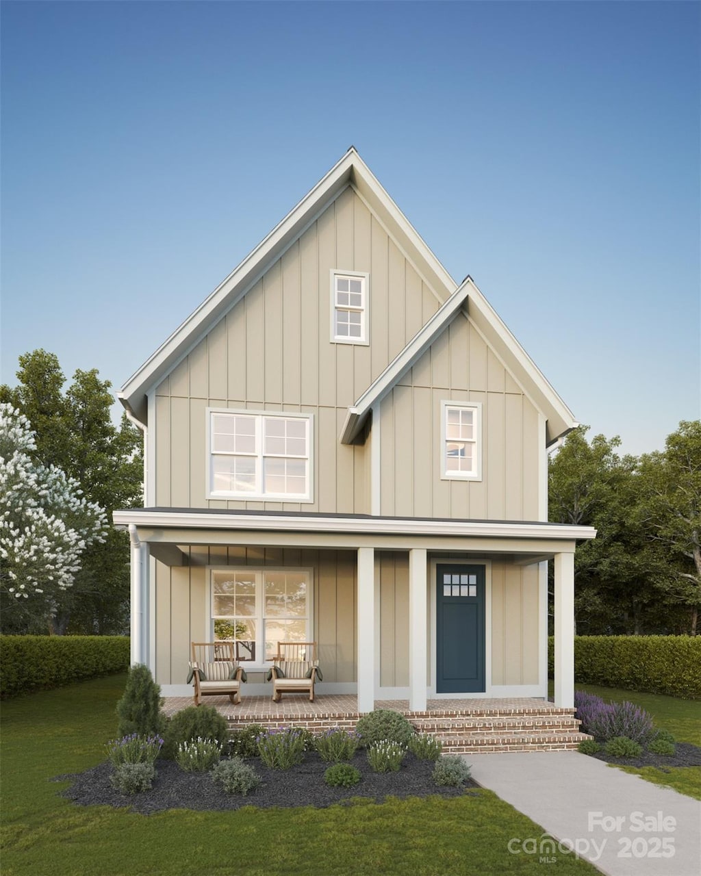 view of front of property featuring a porch and board and batten siding