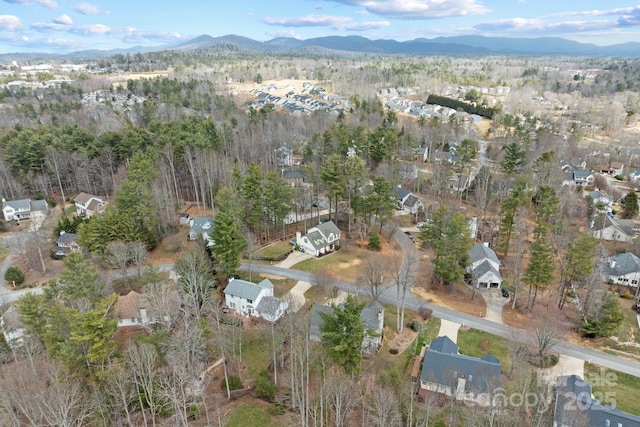 aerial view with a mountain view