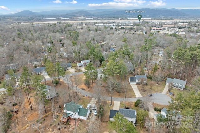 aerial view featuring a mountain view