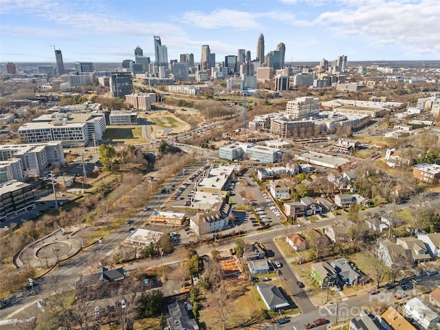 bird's eye view with a city view