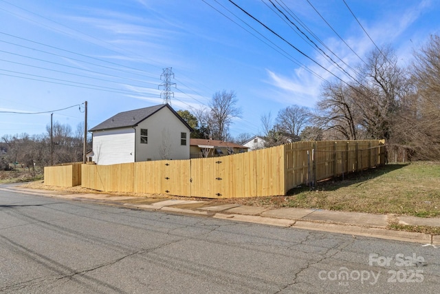 view of street featuring curbs