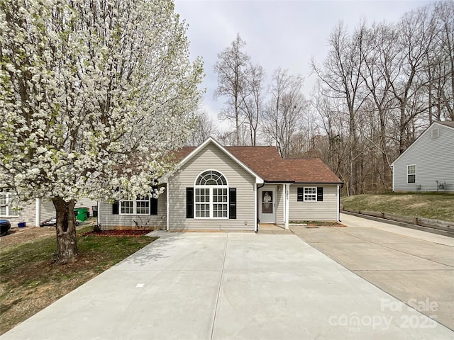 view of front of house with a shingled roof