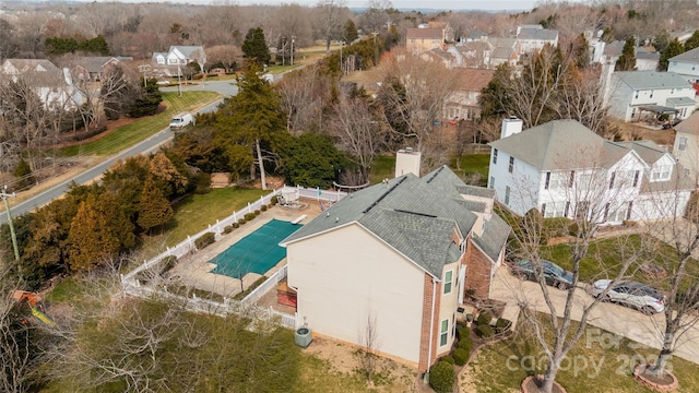 bird's eye view with a residential view