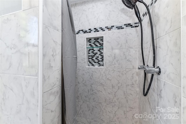 details with tiled shower