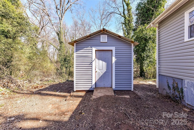 view of shed