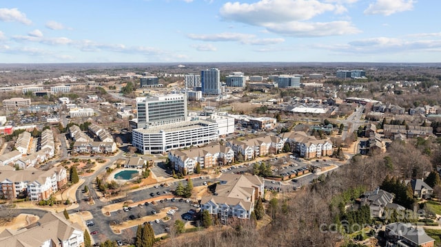 drone / aerial view with a view of city