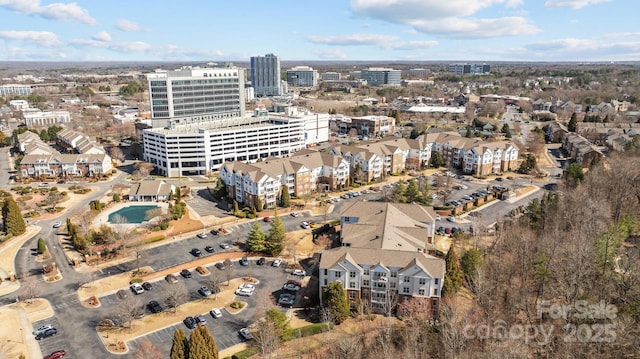 aerial view with a view of city