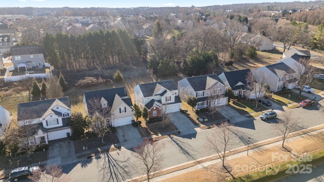 bird's eye view with a residential view