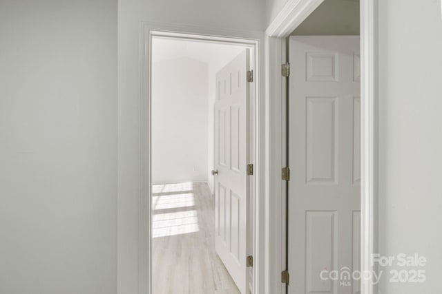 hall featuring light wood-type flooring