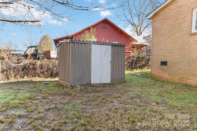 view of shed