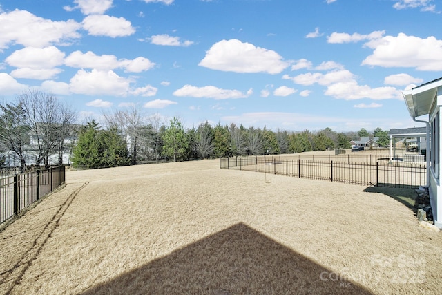 view of yard with fence