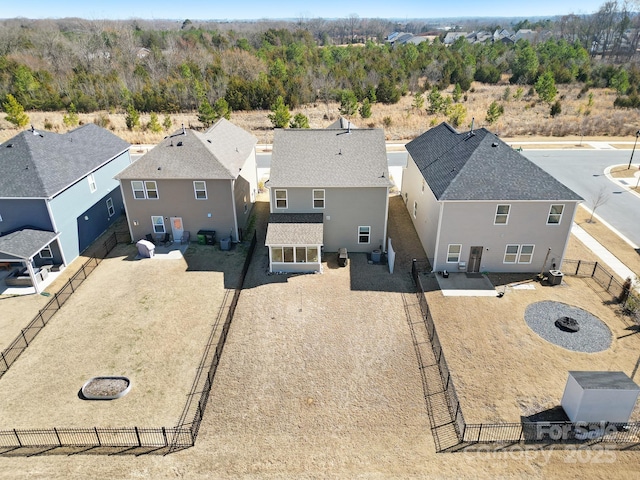 birds eye view of property featuring a residential view