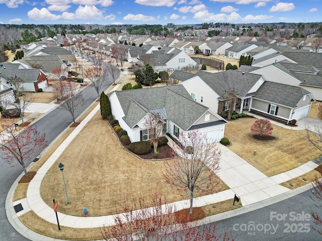 aerial view featuring a residential view