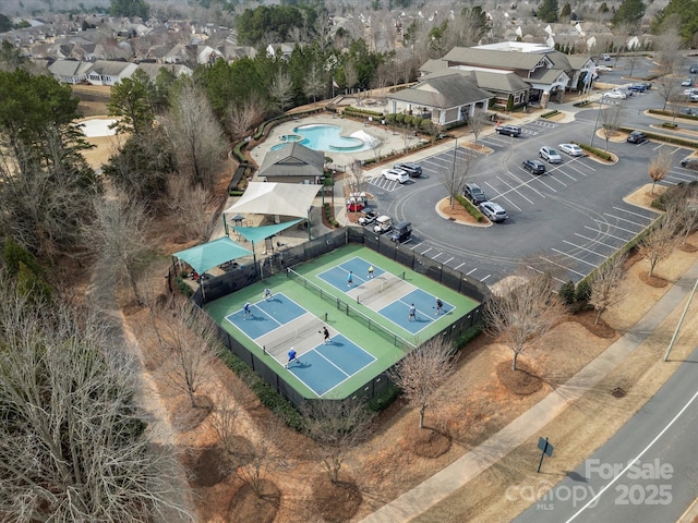 aerial view with a residential view