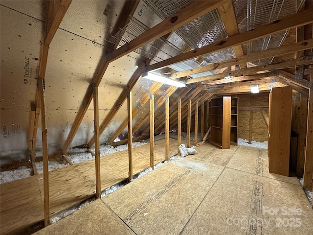 view of unfinished attic