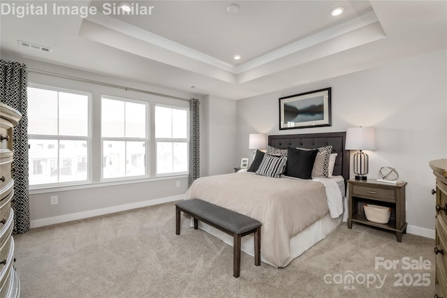 1626 Respect St NW, Concord, NC 28027 - bedroom with a tray ceiling, light carpet, and recessed lighting