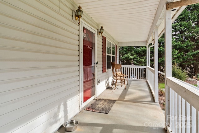 view of patio with a porch