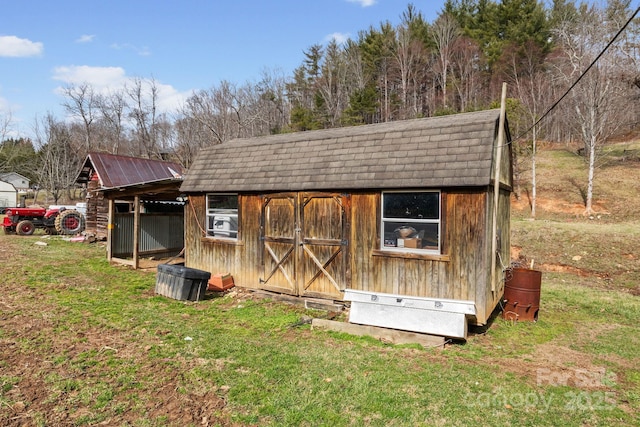 view of shed