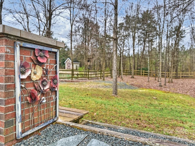 view of yard with fence