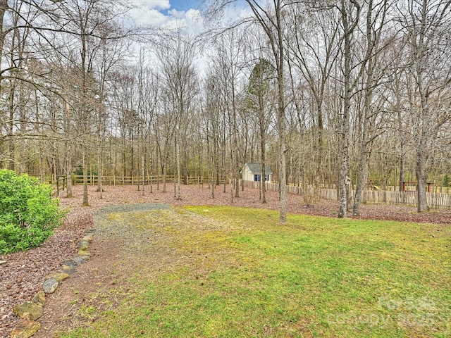 view of yard featuring fence