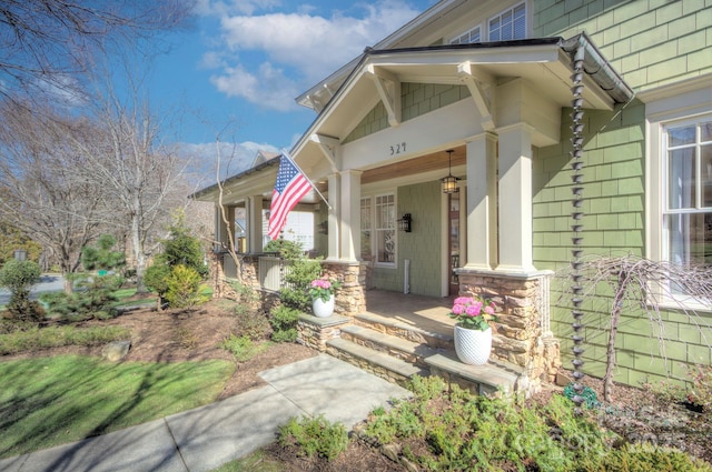 property entrance with a porch