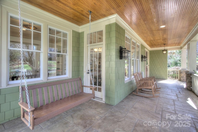 view of patio featuring covered porch