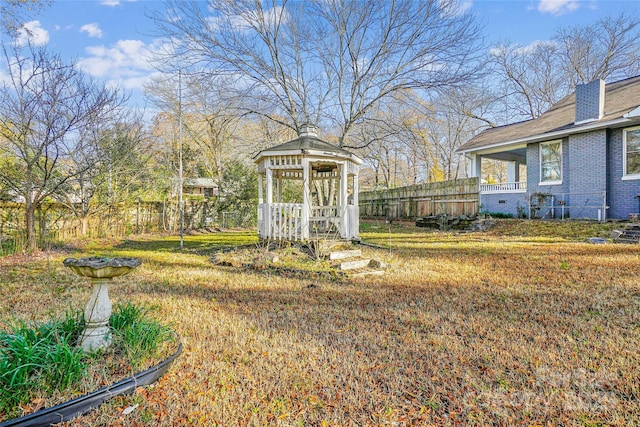 view of yard featuring fence