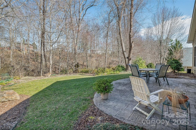 view of yard with a patio