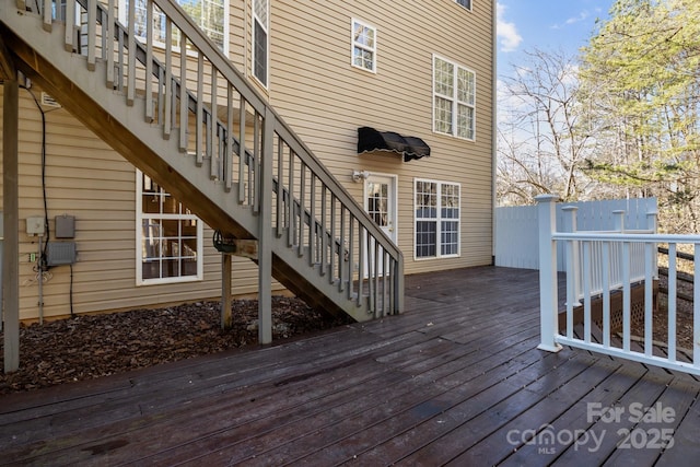 wooden terrace with stairway