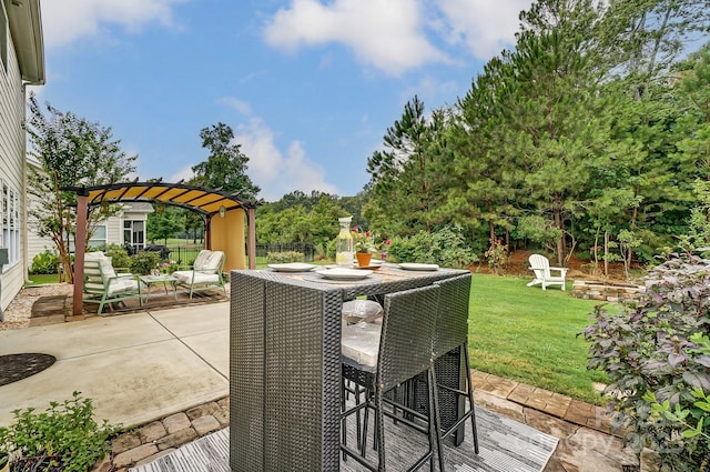 view of patio featuring outdoor dining space