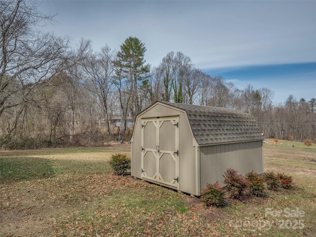 view of shed