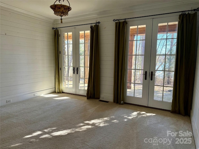 doorway to outside with french doors and a wealth of natural light