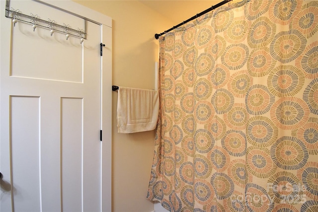 full bath featuring a shower with shower curtain