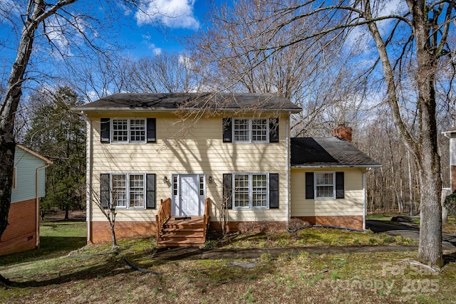 colonial house with a chimney