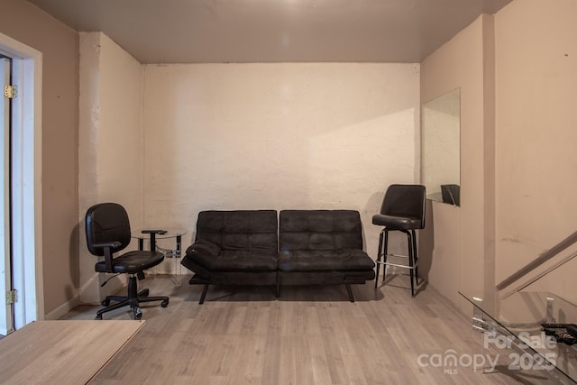 living area with light wood-style flooring