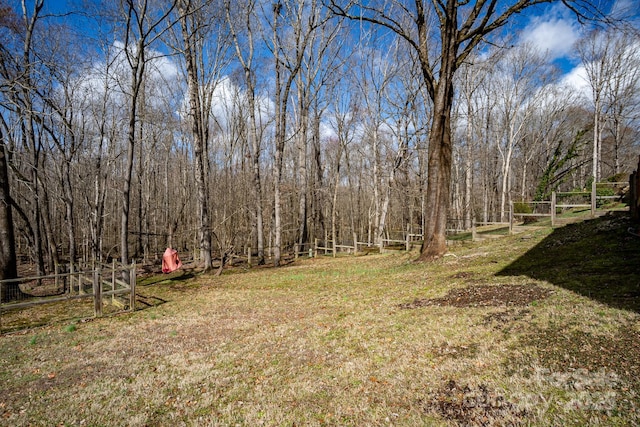 view of yard with fence