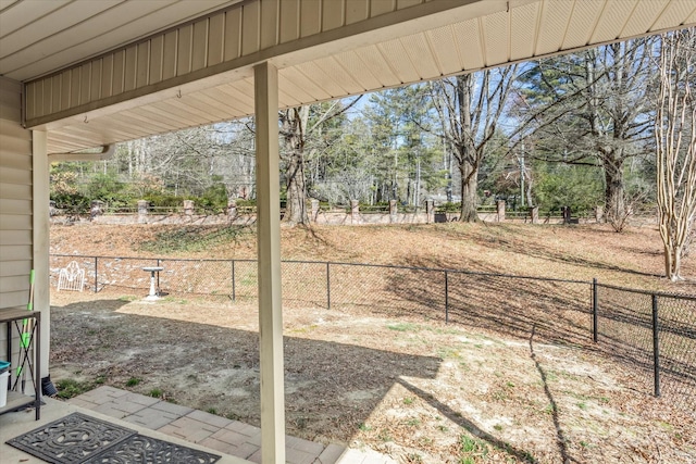 view of yard with a patio area and fence