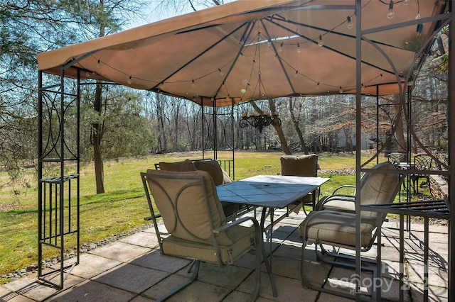 view of patio with outdoor dining area