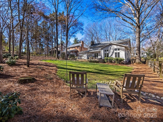 view of yard featuring fence