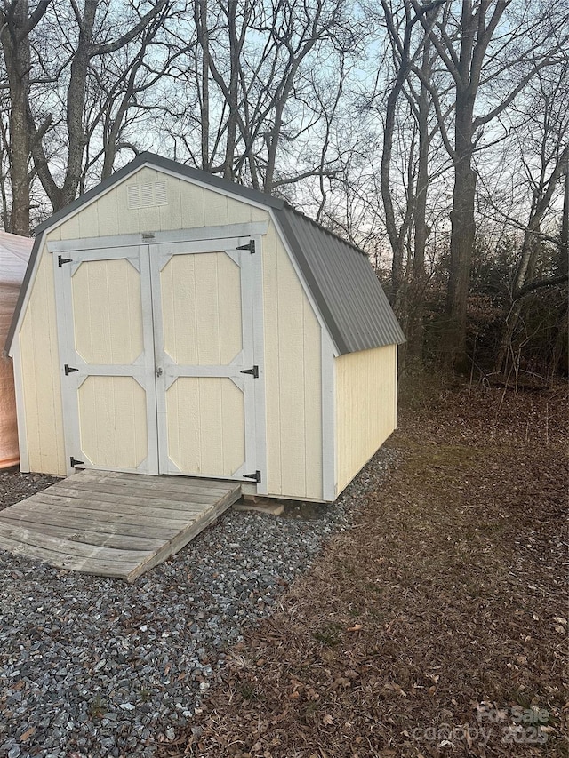 view of shed