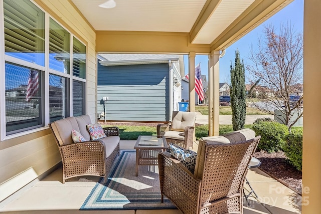 view of patio / terrace featuring an outdoor hangout area