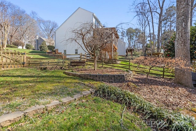 view of yard with fence